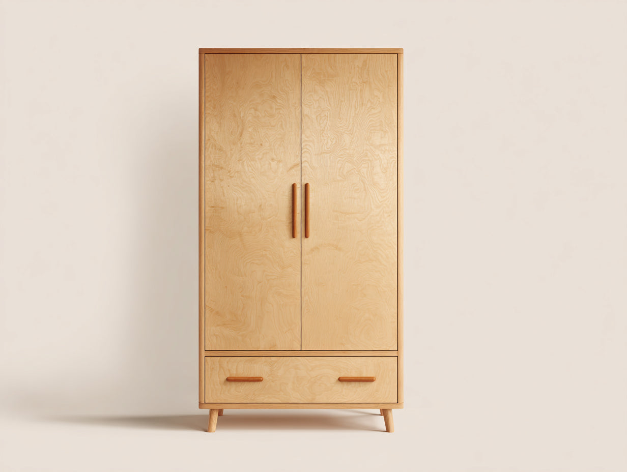 Armoire - Bois - 92x52x185 cm - Bois clair - Style moderne
