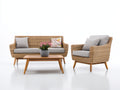 Canapé de jardin-résine tressée-bois-178x82x86 cm-naturel-gris clair-contemporain