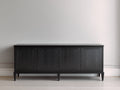 Meuble d'entrée - bois - 180x43x70 cm - noir - contemporain