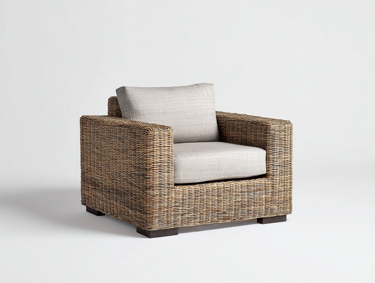 Fauteuil en rotin-rotin-bois-94x88x77 cm-naturel-gris clair-contemporain
