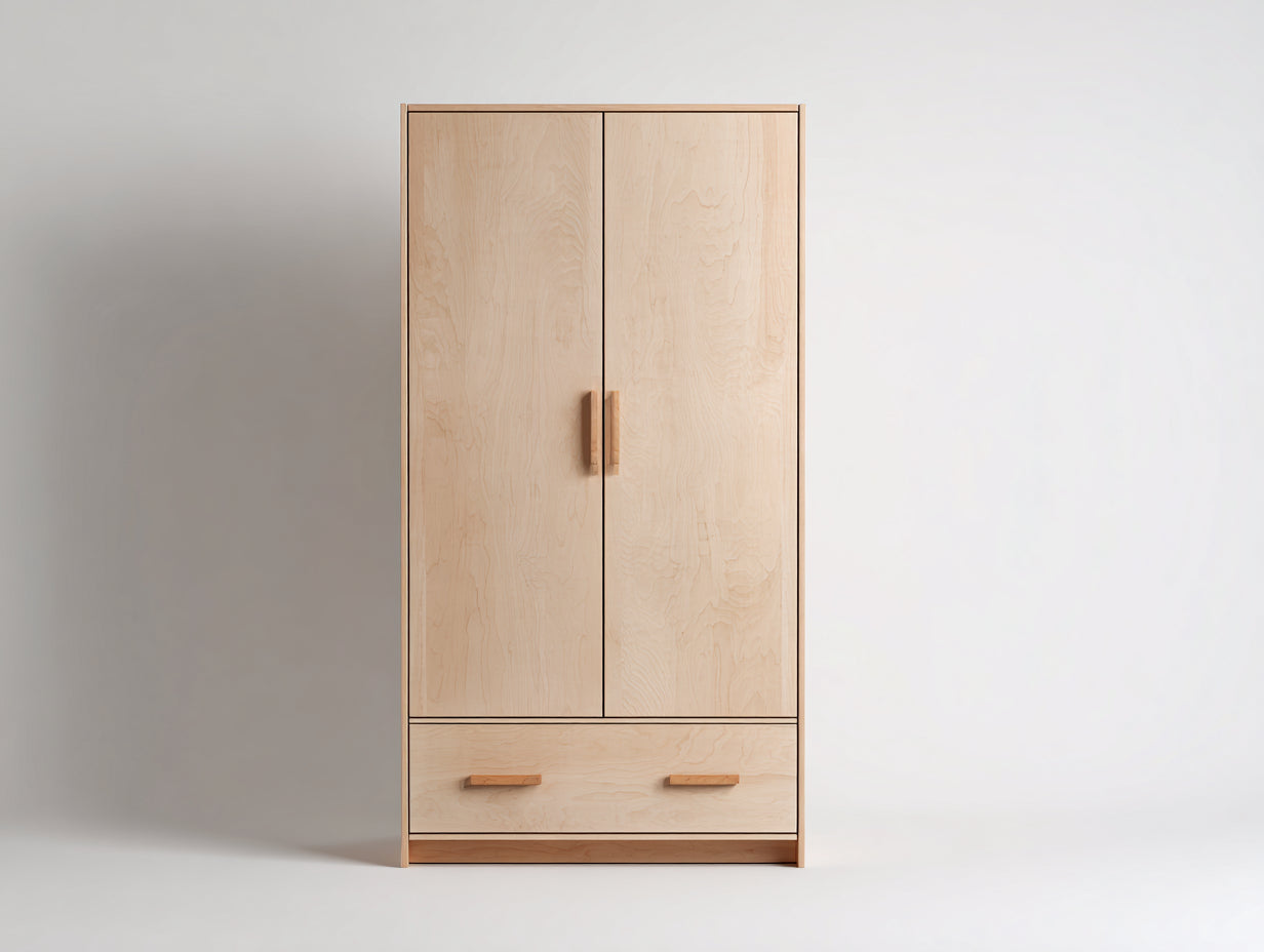 Armoire - Bois - 90x50x182 cm - Bois clair - Rangement chambre