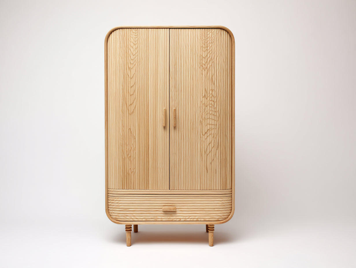 Armoire - Bois - 90x50x180 cm - Bois naturel - Style scandinave
