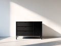 Meuble d'entrée - bois-métal - 120x40x82 cm - noir - industriel