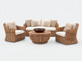 Canapé de jardin-résine tressée-bois-192x86x88 cm-naturel-écru-contemporain