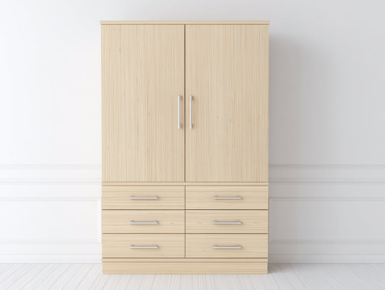 Armoire - Bois - 100x55x190 cm - Bois clair - Rangement chambre