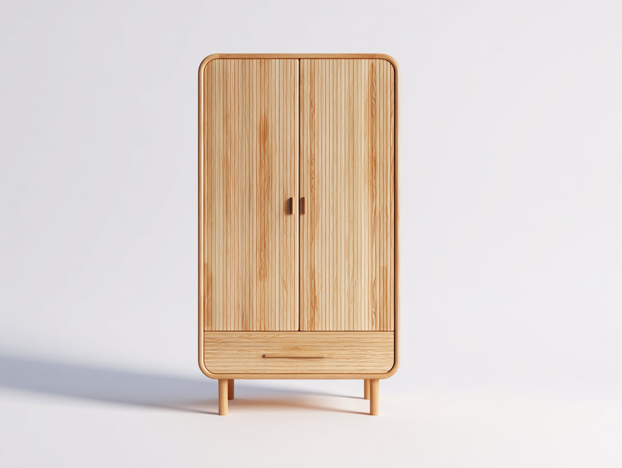 Armoire - Bois - 86x49x178 cm - Bois naturel - Rangement chambre
