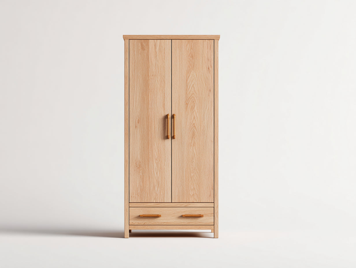 Armoire - Bois - 84x48x180 cm - Bois naturel - Rangement vêtements