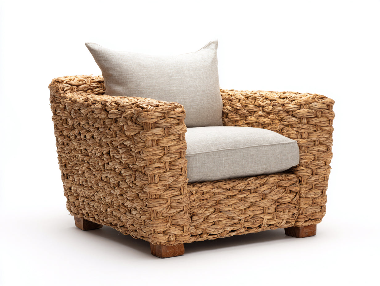 Fauteuil en rotin-rotin-bois-92x86x78 cm-naturel-écru-rustique