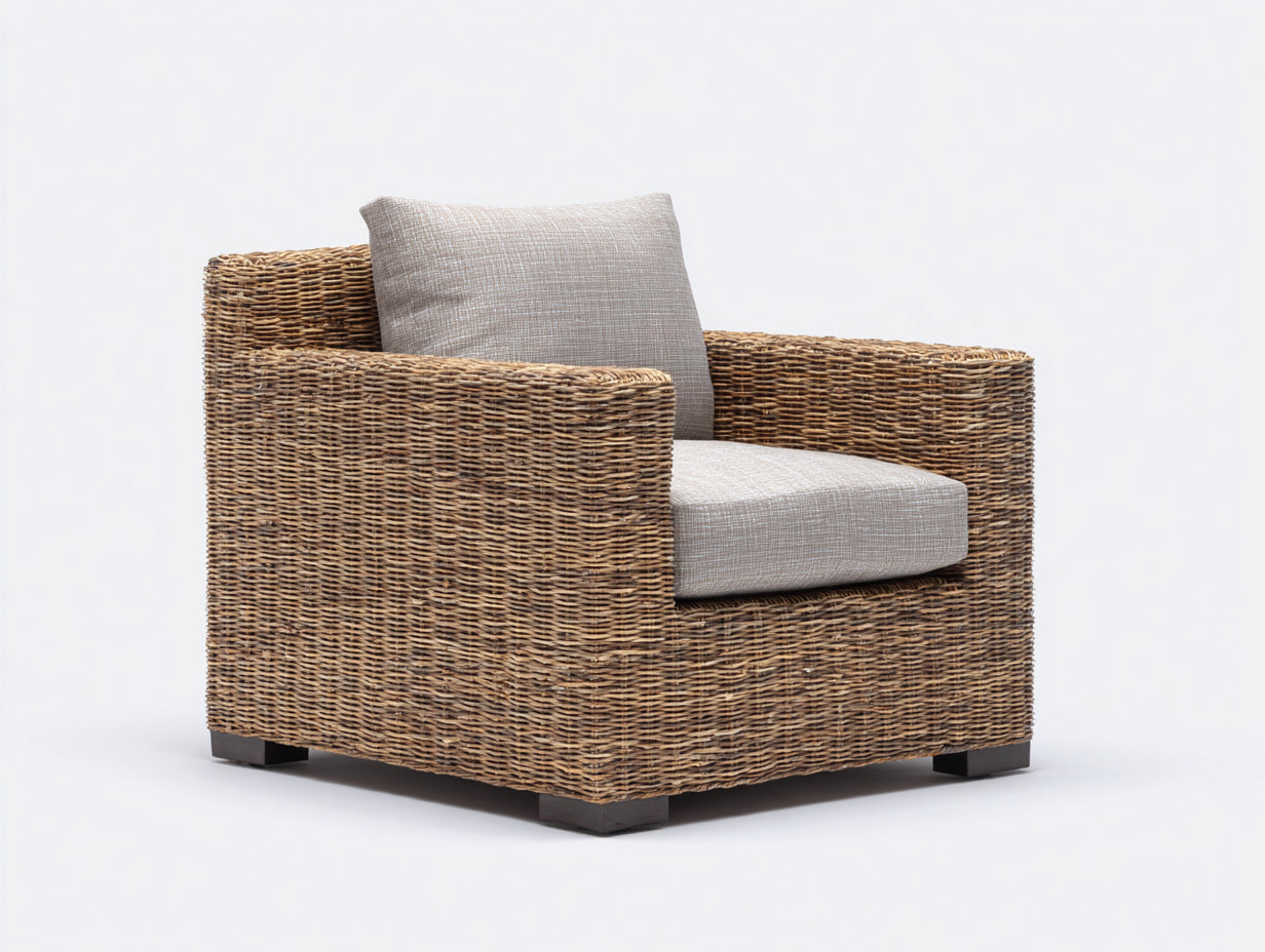 Fauteuil en rotin-rotin-bois-95x89x78 cm-naturel-gris clair-contemporain
