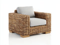 Fauteuil en rotin - rotin - 96x90x74 cm - naturel-grège - rustique