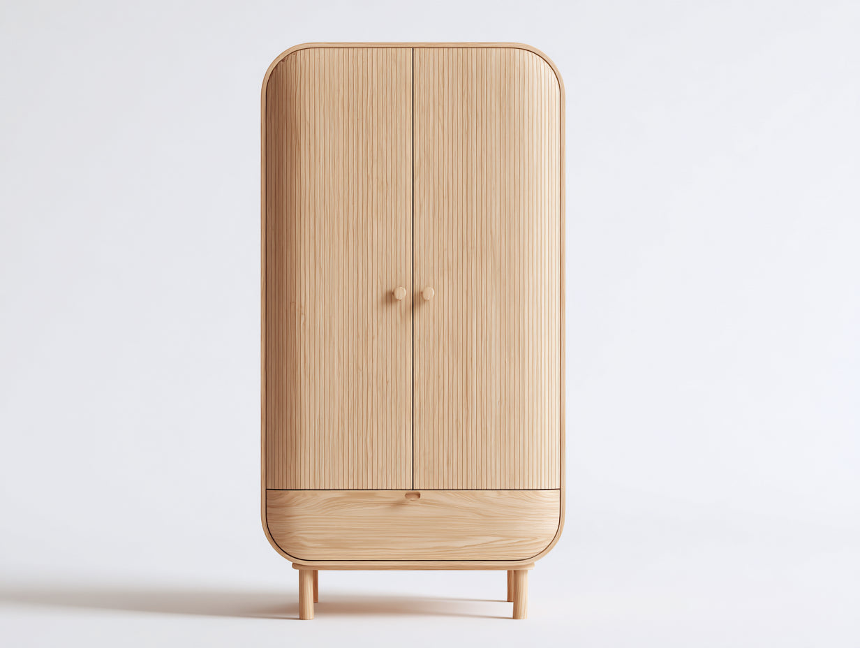 Armoire - Bois - 88x50x182 cm - Bois naturel - Scandinave