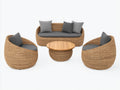 Canapé de jardin - rotin synthétique - 180 x 76 x 78 cm - naturel-gris anthracite - contemporain