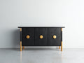 Meuble d'entrée - bois-métal - 165x45x78 cm - noir-doré - moderne
