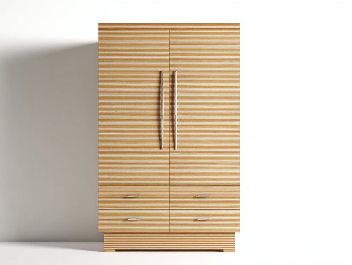 Armoire - Bois - 95x52x185 cm - Bois naturel - Style contemporain