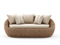 Canapé de jardin - rotin synthétique - 220 x 88 x 76 cm - naturel-beige - contemporain