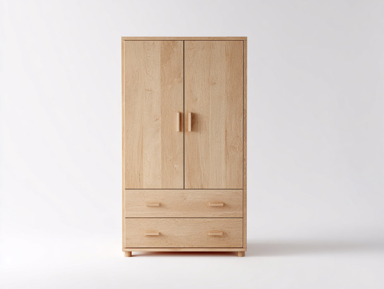 Armoire - Bois - 92x52x184 cm - Bois naturel - Rangement chambre